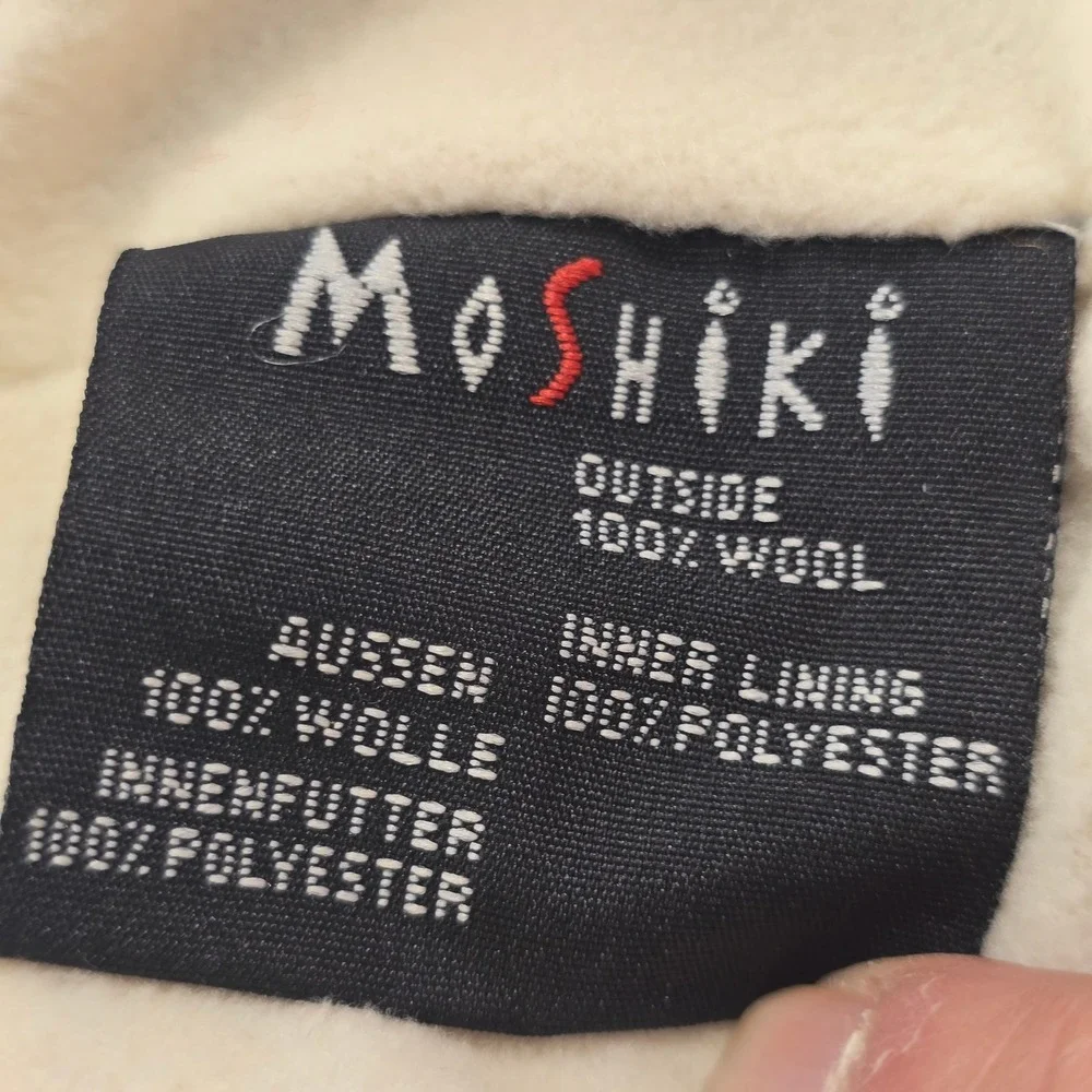 Moshiki Wool Beanie Fair Isle Knit Fleece Lined Winter Hat Cream Brown Nepal
